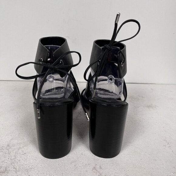 REBECCA MINKOFF Christy Block Heel Vachetta Leather Sandal Black Sz 10.5M - Picture 10 of 11